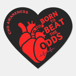 CHD Geboren om de kansen te verslaan Hart Sticker