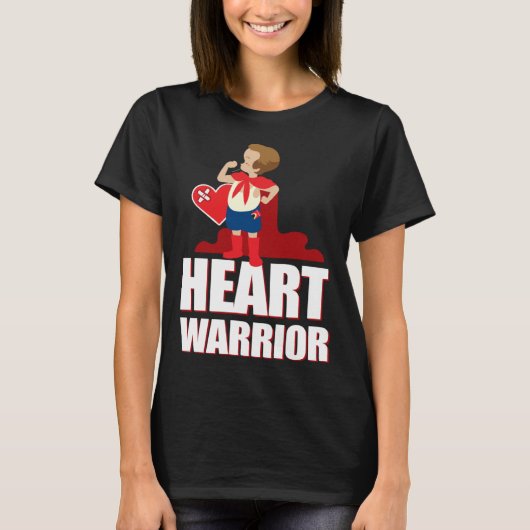 CHD Heart Confidence Caped Boy Hero Warrior Healed T-shirt (Voorkant)