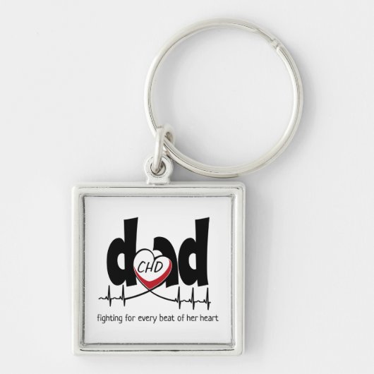 CHD Heart Dad  hartslag Sleutelhanger (Voorkant)