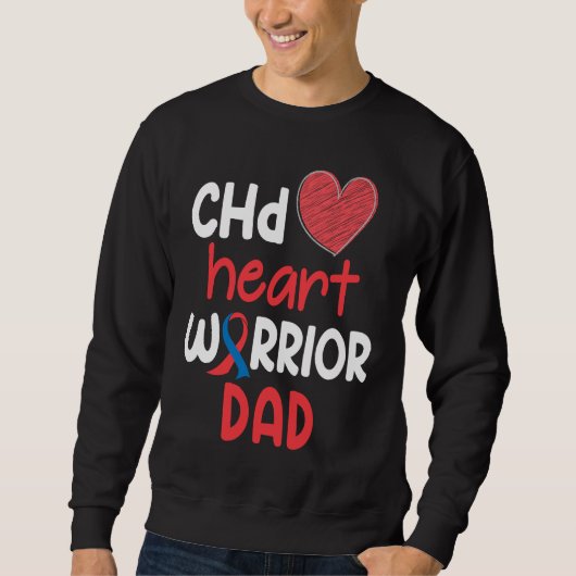 CHD Heart Disease Warrior Proud DAD Awareness Ribb Trui (Voorkant)
