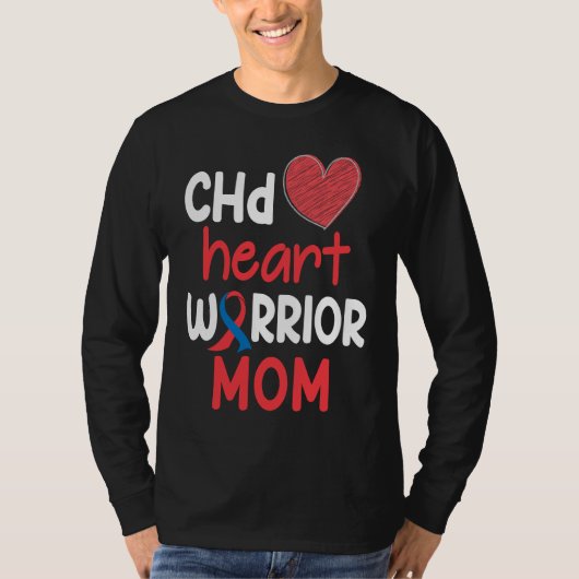 CHD Heart Disease Warrior Proud MOM Awareness Ribb T-shirt (Voorkant)
