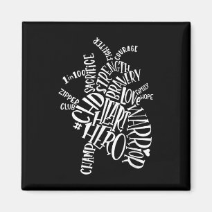 CHD Heart Warrior Typografie Grafisch Magneet