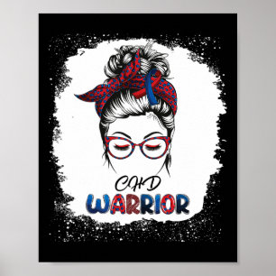 Chd Warrior Hartziekte Gebleekt Rommelige Knot Ove Poster