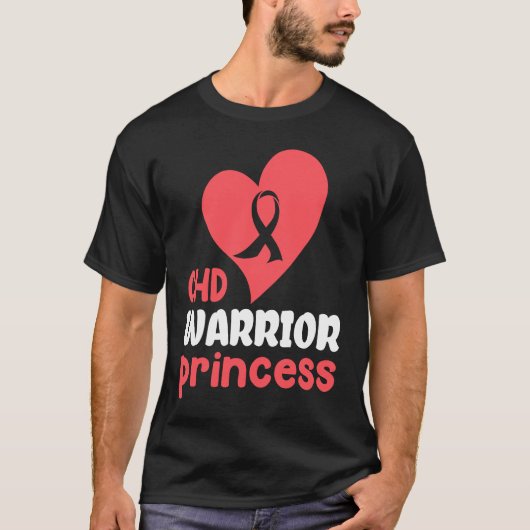 CHD Warrior Heart Disease Awareness Proud Women Pr T-shirt (Voorkant)