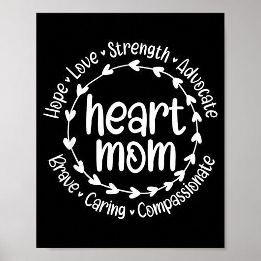 Chd Warrior Moeder Hart Moeder Aangeboren Hartziek Poster (Voorkant)