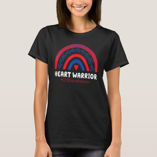 Chd Warrior Red & Blue Rainbow He Disease Awarenes T-shirt (Voorkant)