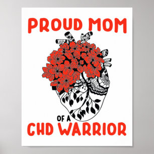 Chd Warrior Trotse Moeder Mooie Rode Bloem Hart De Poster