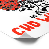 Chd Warrior Trotse Oma Mooie Rode Bloem Hart Poster (Hoek)