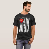 CHD Warrior US Flag Congenital Heart Disease 1 T-shirt (Voorkant volledig)