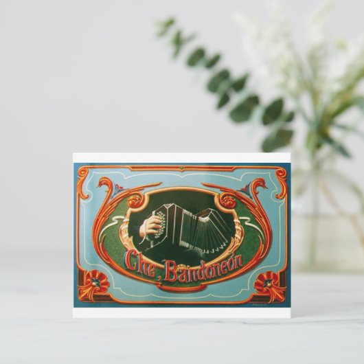 Che, bandoneon briefkaart (Staand voorkant)