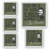 Che Guevara citaat - elk alleen niets waard Sticker (Voorkant)