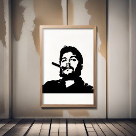 Che Guevara, Comandante, Revolutie, Cuba, Havana Canvas Afdruk
