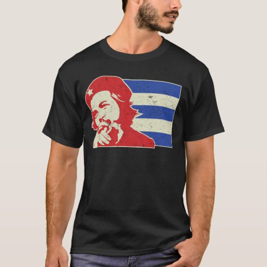 Che Guevara Cuban Flag  T-shirt (Voorkant)