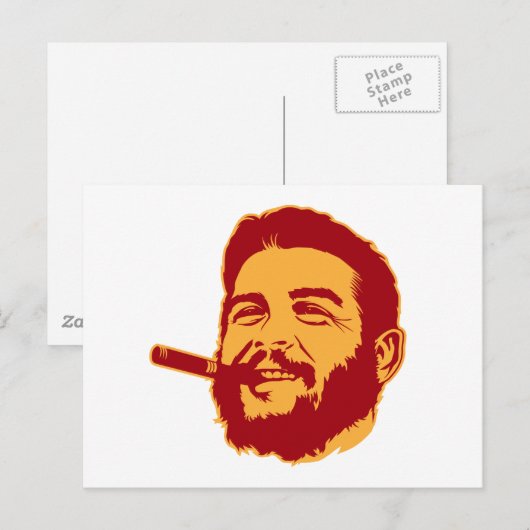 Che Guevara met Cigar Portrait Briefkaart (Voorkant / Achterkant)