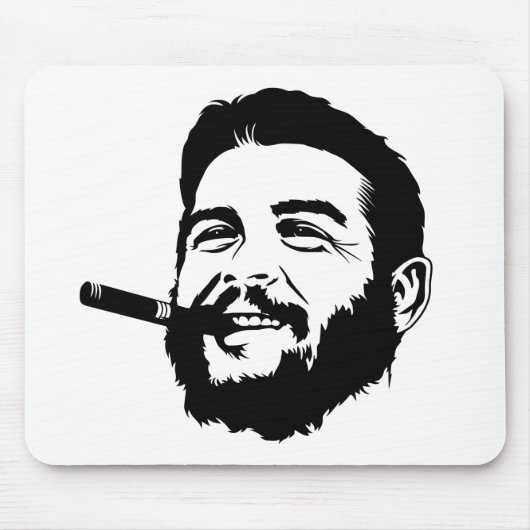 Che Guevara met Cigar Portrait Mousepad Muismat (Voorkant)