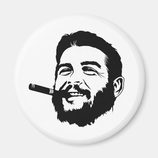 Che Guevara met Sigarenportretmagneet Magneet (Voorkant)