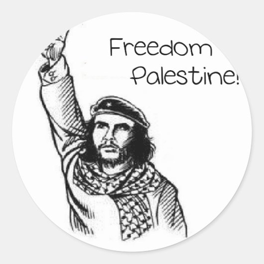 Che Guevara , Vrijheid voor Palestina! Ronde Sticker (Voorkant)