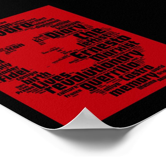 Che Guevara woordwolkenprint Poster (Hoek)