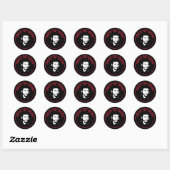 Che Guevara Zwart en Wit Ronde Sticker (Vel)