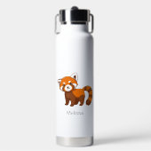 Che Red Panda Aangepaste Naam Waterfles (Voorkant)
