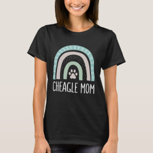 Cheagle mam regenboog poot hond mam t-shirt