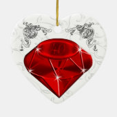 Cheap 40th Jubileum Gifts, Ruby design Keramisch Ornament (Achterkant)