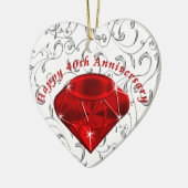 Cheap 40th Jubileum Gifts, Ruby design Keramisch Ornament (Links)