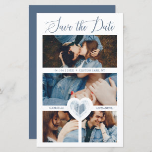 Cheap 4 Foto's blauw hart Engaged Couple Session