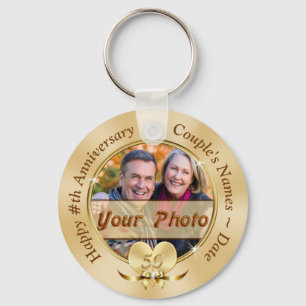 Cheap 50th Jubileum Party Favors PHOTO en TEXT Sleutelhanger