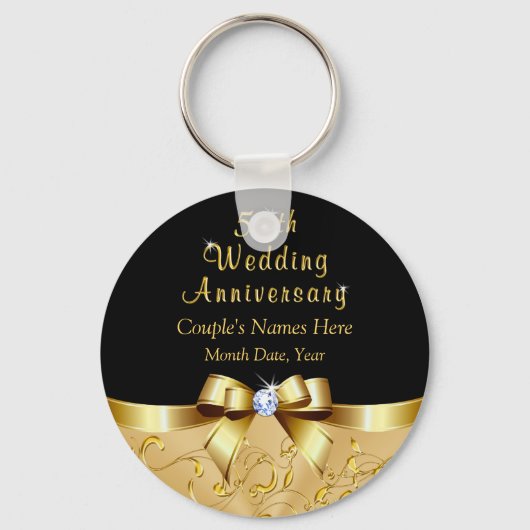 Cheap 50th Wedding Jubileum Favors Souvenirs Sleutelhanger (Voorkant)