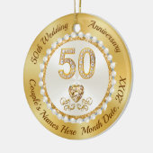 Cheap 50th Wedding Jubileum Gifts, Gold Favors Keramisch Ornament (Links)
