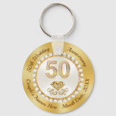 Cheap, 50th Wedding Jubileum Party Favors Sleutelhanger (Voorkant)