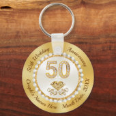 Cheap, 50th Wedding Jubileum Party Favors Sleutelhanger (Voorkant)