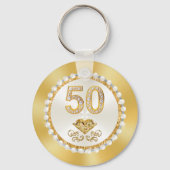 Cheap, 50th Wedding Jubileum Party Favors Sleutelhanger (Achterkant)