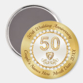 Cheap, 50th Wedding Jubileum voor Souvenirs Magneet (Voorkant / Achterkant)
