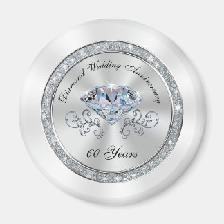 Cheap 60th Wedding Jubileum Party Favors BULK Magneet