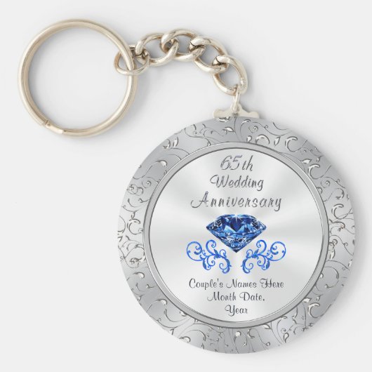 Cheap 65th Wedding Jubileum Party Favors Sleutelhanger (Voorkant)