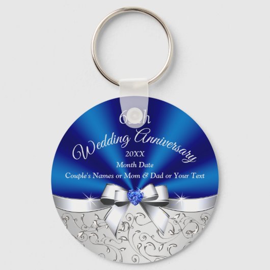 Cheap 65th Wedding Jubileum Party Favors Sleutelhanger (Voorkant)