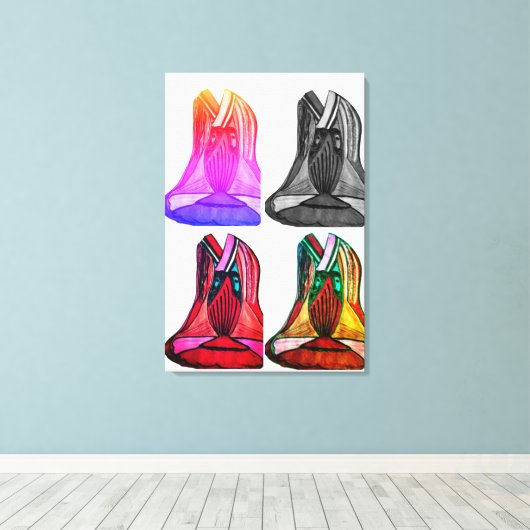 Cheap affordable delux tee canvas print (Insitu (Houten vloer))