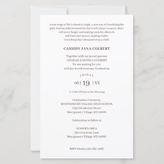 Cheap Afstuderen Elegant Floral Lijst Foto (Achterkant)