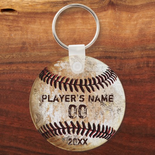Cheap Baseball Keychains met Jouw tekst, en Logo Sleutelhanger (Voorkant)