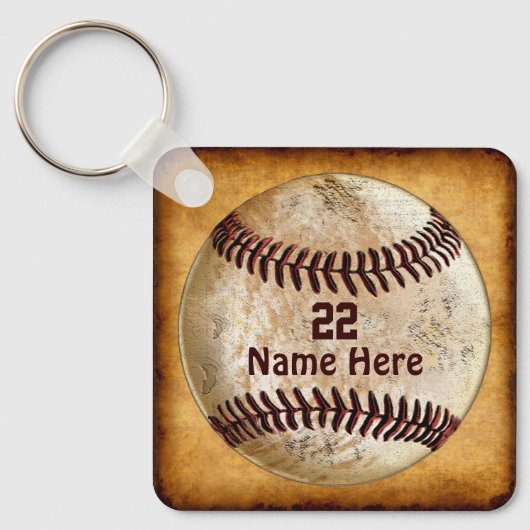 Cheap Baseball Keychains NAME, NUMBER for TEAM Sleutelhanger (Voorkant)