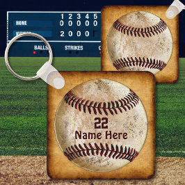 Cheap Baseball Keychains NAME, NUMBER for TEAM Sleutelhanger