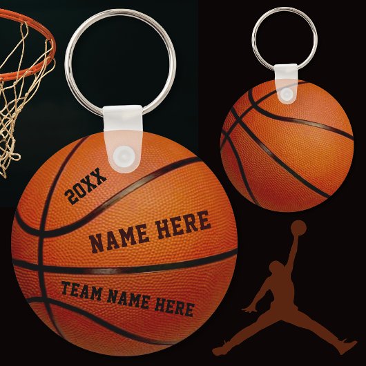 Cheap Basketball-Sleutelhangers met 3 tekstvakken Sleutelhanger