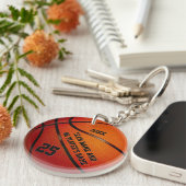 Cheap Basketball-Sleutelhangers met drie tekstvakk Sleutelhanger (Voorkant Rechts)