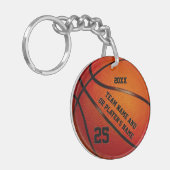 Cheap Basketball-Sleutelhangers met drie tekstvakk Sleutelhanger (Voorkant Links)