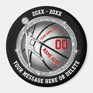 Cheap Basketball Souvenirs for Girls, Black, Red Magneet