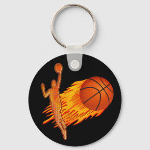 CHEAP Basketball TEAM Gifts Flaming Basketball Sleutelhanger