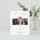 Cheap Better Together Red Golden Heart 2 Photos (Staand voorkant)