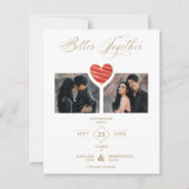 Cheap Better Together Red Golden Heart 2 Photos (Voorkant)